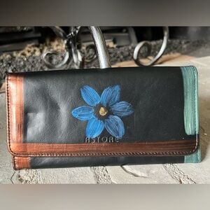 ASTORE Hand-Painted Italian Leather Floral Wallet